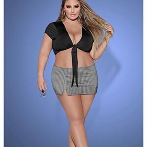 NWT “Very Private Secretary” Front Tie Sexy Top sz 1X - 3X